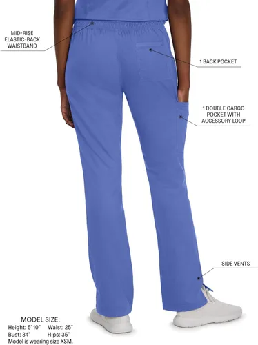 Vista 3 de Landau Proflex 2042 - Pantalones de uniforme médico para mujer, elásticos, con 5 bolsillos