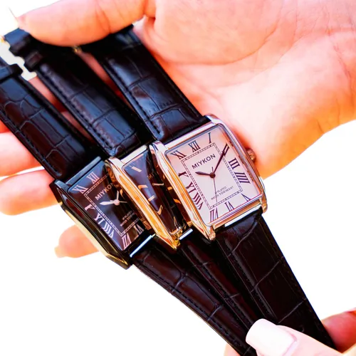 Vista 8 de Miykon Vintage Watches for Men Classic Tank Square Analog Watch with Genuine Leather Wrist Strap, Mens Dress Watches Japanese Quartz, Waterproof