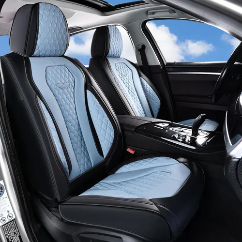 Vista 25 de Coverado Fundas de asiento de automóvil, fundas de asiento delantero, funda de asiento de coche beige, fundas impermeables para asiento
