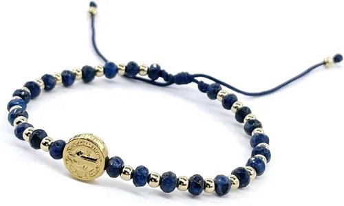 Vista 16 de Pulsera ajustable con moneda de San Benito y cuentas redondas naturales de coral rojo para mujer