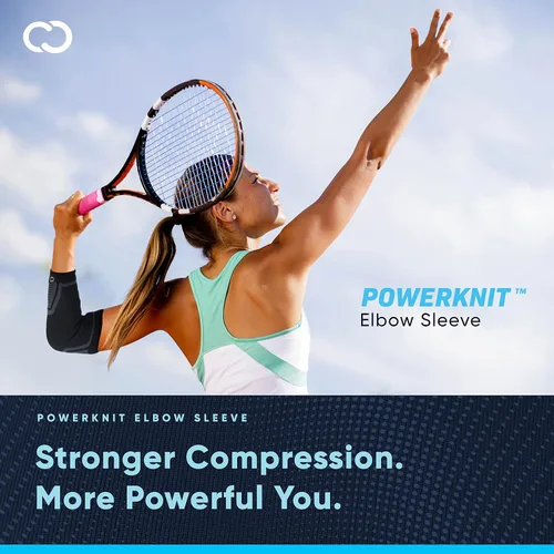 Vista 2 de Copper Compression PowerKnit Manga para Codo - Codera Sin Costuras para Hombres y Mujeres - Alivio del Dolor para Tendinitis, Codo de Tenis