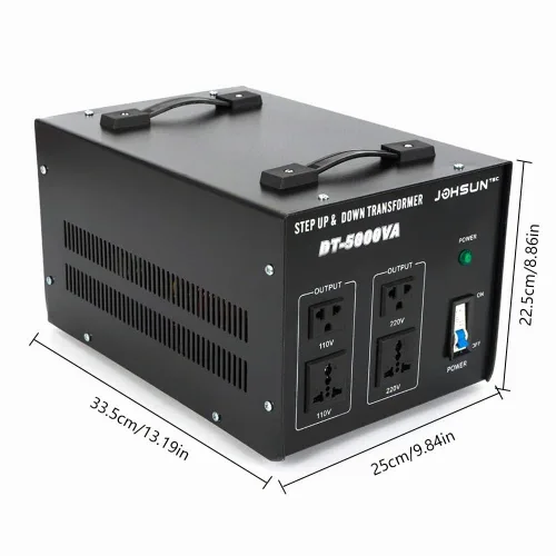 Vista 2 de Transformador convertidor de voltaje de 5000 vatios, convertidor de voltaje elevador y reductor de alta resistencia, 110V/220V, protección