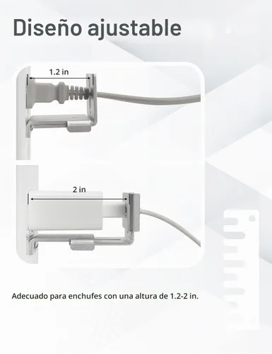 Vista 4 de Bloqueador de Carga para Tomacorriente, ILIVABLE Bloqueador de Tomacorriente Metálico Ajustable, Asegura Firmemente el Enchufe de Energía