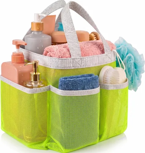 Vista 9 de Handy Laundry Cortina de ducha organizadora de baño -9 bolsillos- Perfecto para organizar el baño en casa, tus artículos de tocador y juguetes