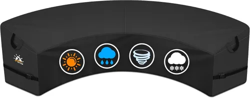 Vista 12 de Zettum Funda seccional en forma de L para exteriores, funda de sofá modular 600D para patio, fundas impermeables para muebles de patio para sofá