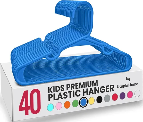 Vista 41 de Utopia Home - Perchas para niños, paquete de 20 perchas para armario de bebé de 11.5 pulgadas, color rosa bebé Perchas de plástico para bebés Se