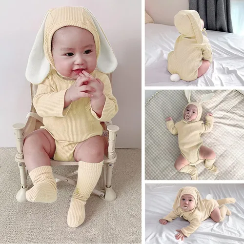 Vista 2 de AGQT Babys Bunny Costume Easter Halloween Outfit Set Size 0-24 Months