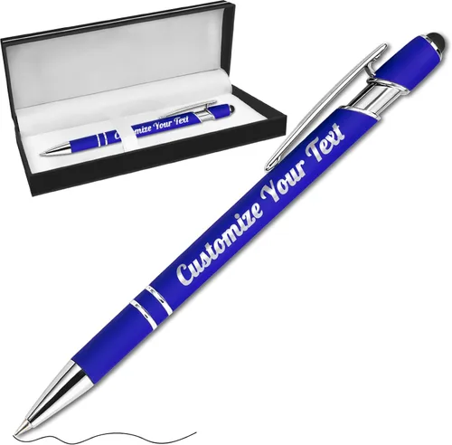 Vista 12 de Hasta 500 bolígrafos personalizados a granel con lápiz capacitivo, grabado, juego de bolígrafos con tu nombre, texto para mujeres de negocios