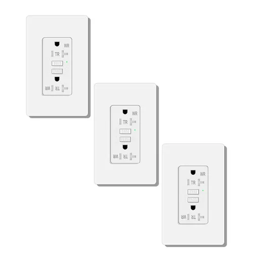 Vista 12 de 15 Amp GFCI Outlet with USB C Ports & USB-A, 1PCS 24W Self-Testing GFCI USB Combo with LED Indicator, Tamper Resistant for Kitchen & Bathroom