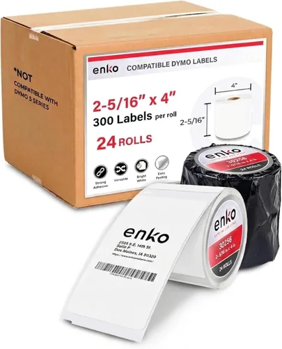Vista 10 de enKo 30256 12 rollos 3600 etiquetas de dirección y envío