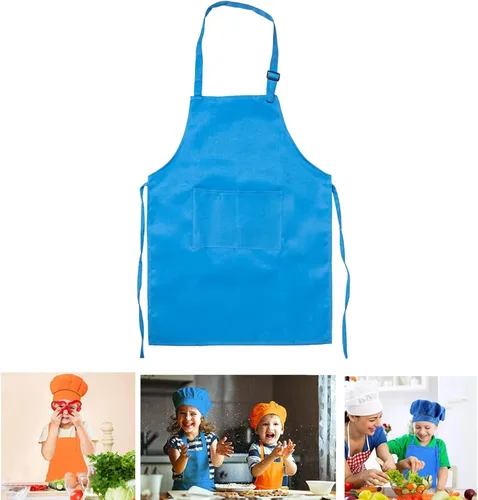 Vista 7 de 12 delantales de chef para niños a granel, juego de delantales artísticos para niños, delantales de chef ajustables con 2 bolsillos para niños