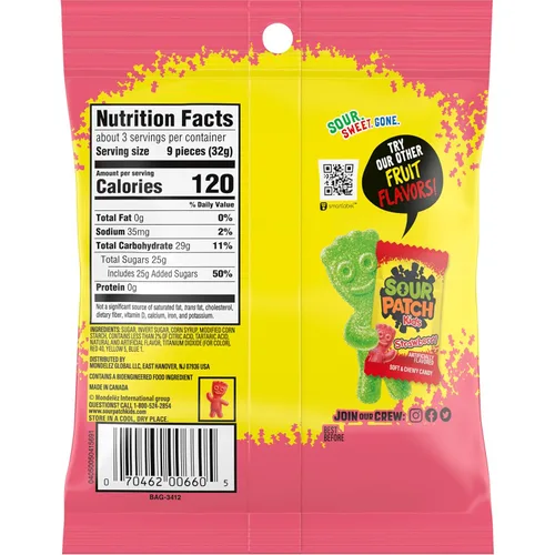 Vista 14 de SOUR PATCH KIDS Caramelos suaves y masticables de sandía, caramelos a granel, bolsas de 12-3.6 onzas