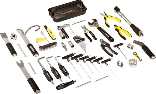 Vista 3 de Topeak PrepStation Pro Bike Tool Station - Taller profesional de ruedas con 55 herramientas (85 funciones), 7 compartimentos, base extensible, mango