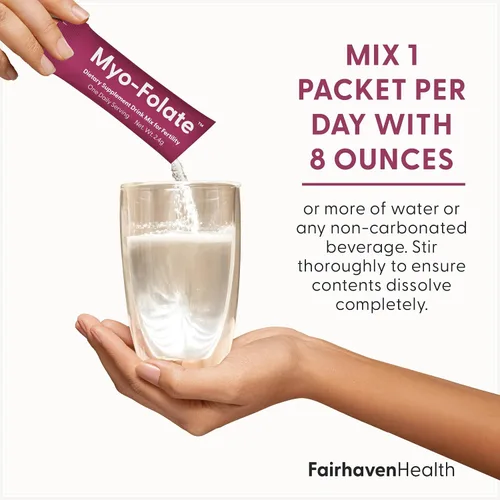 Vista 3 de Fairhaven Health Folato y Myo Inositol en polvo para mujeres – 1 por día, suplemento de fertilidad femenina, salud ovárica y calidad de óvulos