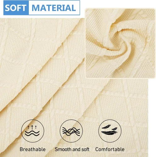 Vista 6 de hyha Fundas de cojín para sofá al aire libre, fundas lavables para sofá seccional, jaspe de diamante, funda elástica para cojín de asiento de sofá