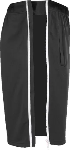 Vista 2 de Deyeek Pantalones cortos de baloncesto para hombre, con cremallera lateral, pantalones cortos de baloncesto para después de la cirugía, pantalones