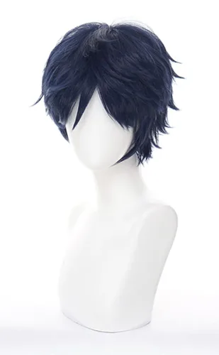 Vista 33 de COSPLAZA Peluca de cosplay de niña larga y recta azul profundo de pelo completo de anime