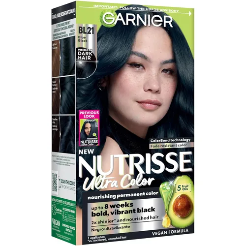 Vista 21 de Garnier Nutrisse Ultra Color - Crema nutritiva para el cabello, BR2, color borgoña intenso oscuro (Passion Fruit), tinte permanente para el cabello