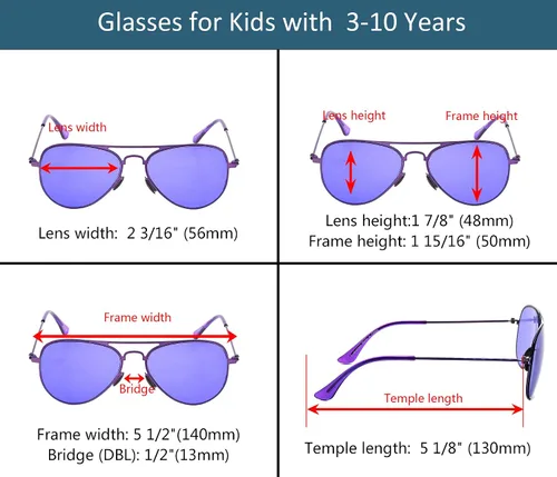 Vista 3 de Eyekepper Stainless Steeel Frame Pilot Kids Children Sunglasses