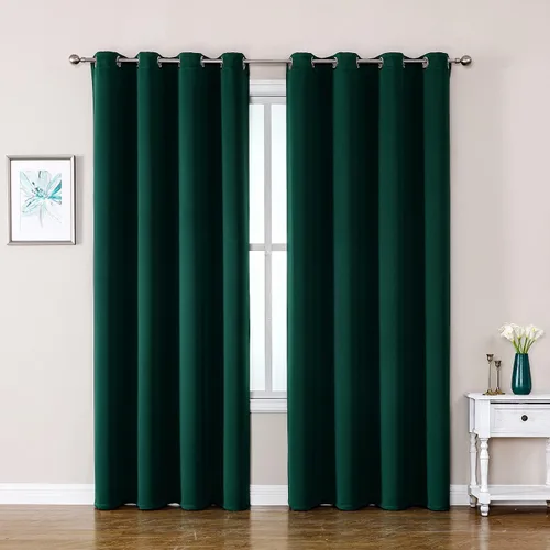 Vista 108 de ChrisDowa - Cortinas cortas para ventana de 40 pulgadas para dormitorio - Cortinas cortas con ojales y aislamiento térmico para oscurecer