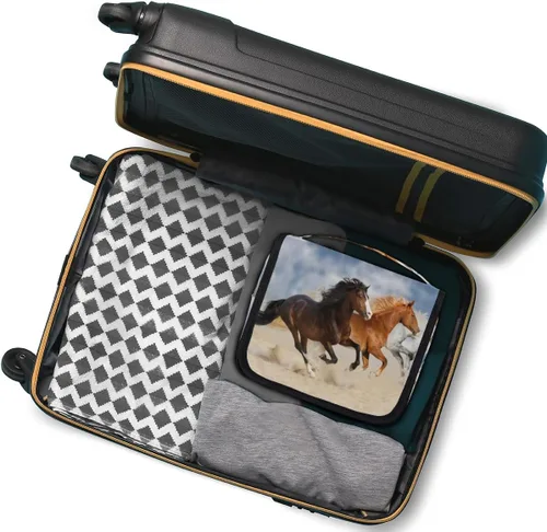 Vista 6 de Bardic Neceser de viaje colgante, bolsa de aseo para galope, animales de gran capacidad, bolsa de cosméticos de maquillaje, kit de aseo portátil