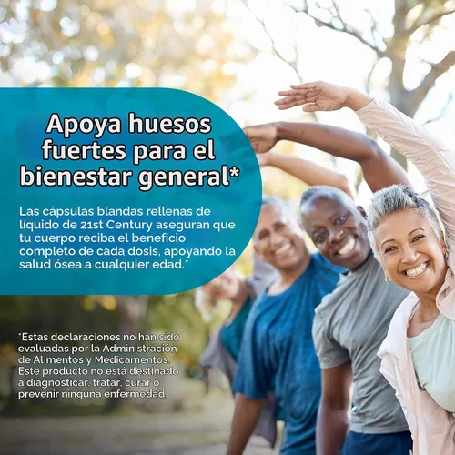 Vista 4 de 21st Century Calcium Plus D3 - Gel blando relleno de líquido, 1200 mg, 90