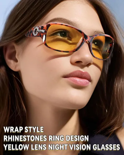 Vista 2 de FIMILU Gafas de sol polarizadas de moda para mujer, con diamantes de imitación, protección UV para exteriores