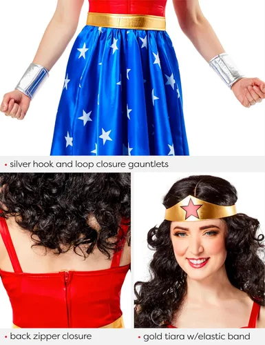 Vista 5 de Rubies DC Comics: Wonder Woman Costume Dress for Adults