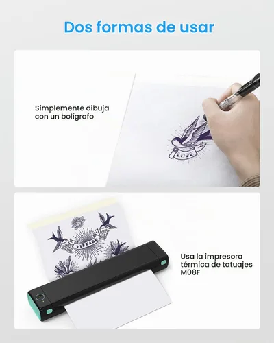 Vista 4 de Phomemo 35 hojas de papel para plantillas de tatuaje, papel de transferencia para tatuar, compatible con Itari M08F, TP81, TP83, A886, A887