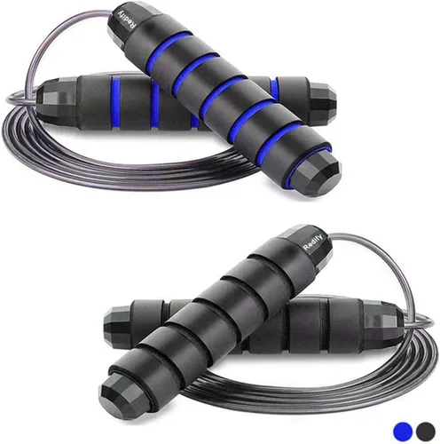 Vista 10 de Redify Cuerda de saltar, cuerdas de saltar para fitness, para mujeres, hombres y niños, cuerda de salto de velocidad para entrenamiento