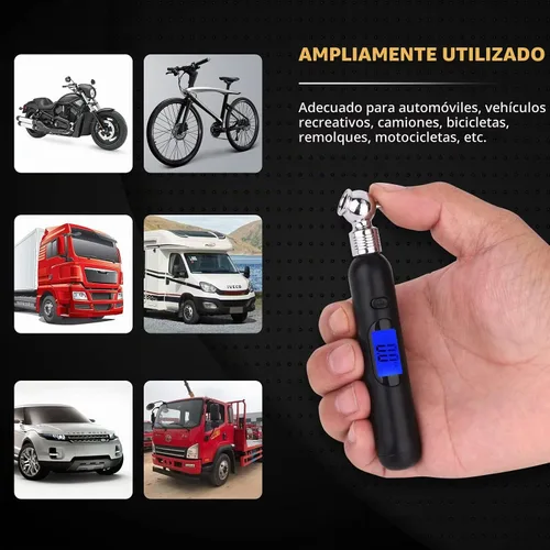 Vista 5 de RVZONE Mini medidor digital de presión de neumáticos 3-99PSI 4 ajustes para presión de neumáticos con LCD retroiluminado para autocaravana, coche