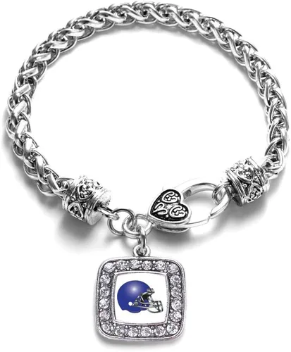 Vista 189 de Pulsera de dijes cuadrados de plata con joyería de circonita cúbica
