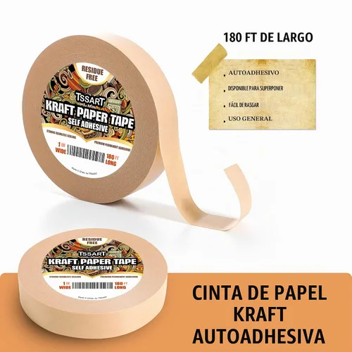 Vista 2 de Cinta de papel kraft K49 – Cinta de embalaje autoadhesiva de marco marrón con resistencia a la oxidación para enmarcar, enmascarar, sellar