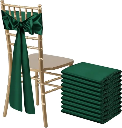 Vista 14 de 10 PCS Lazos de Satén Azul Bebé para Sillas Bandas Universales Cintas para Sillas Lazos Traseros para Bodas Fiestas Recepciones Eventos Banquetes