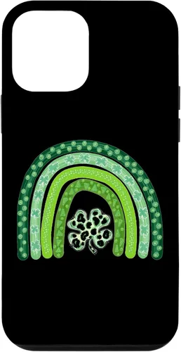 Vista 12 de Funda para iPhone 15, diseño de trébol de cuatro hojas, diseño de leopardo, arco iris, día de San Patricio, para niños