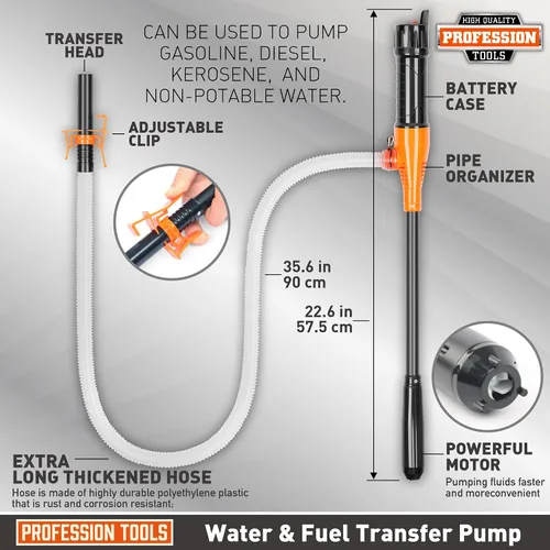 Vista 2 de Amartisan Bomba de Transferencia de Combustible Portátil Alimentada por Batería - bomba de gas para Gas, Combustible, Diésel, Transferencia de Agua