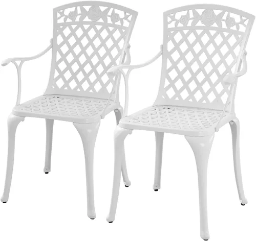 Vista 9 de Juego de 2 sillas de comedor para patio, sillas bistró de Set 2#1