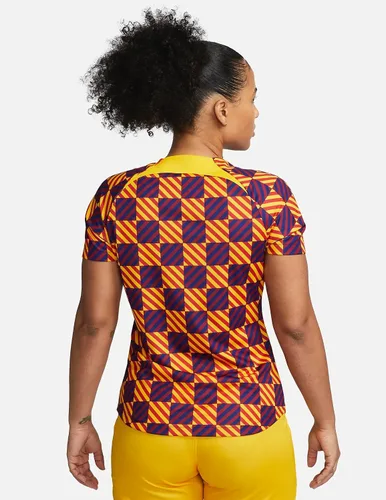 Vista 2 de Nike FC Barcelona Dri-FIT - Camiseta de fútbol para mujer, color amarillo/amarillo/amarillo/blanco/talla S, Amarillo/Amarillo/Amarillo/Blanco