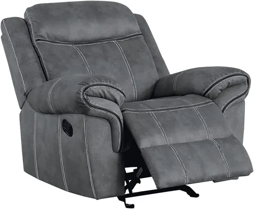 Vista 7 de Elountik Zubaida - Sofá reclinable de 3 plazas con consola y base de carga USB, sofá reclinable con cajón de almacenamiento en la base del asiento