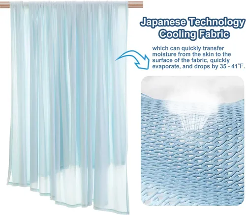 Vista 2 de LLanCL Mantas refrescantes para personas que duermen con calor – Manta de cama extremadamente fina para verano, mantas frías ligeras, sábana fresca