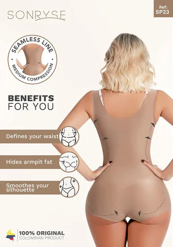 Vista 6 de Sonryse Colombian Tummy Control Fajas Colombianas Reductoras y Moldeadoras Cocoa