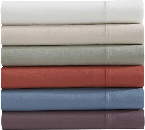 Vista 7 de Eddie Bauer - Juego de sábanas individuales, juego de ropa de cama de percal lavado con bolsillos profundos, súper suave, 100% algodón de lujo