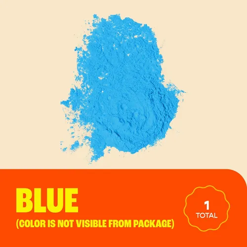 Vista 3 de Chameleon Colors Blue Gender Reveal Powder – Bolsas individuales de fácil apertura de polvo de tiza de color azul con embalaje opaco
