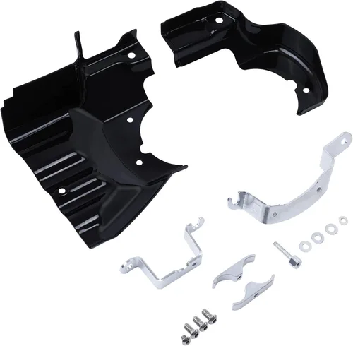 Vista 6 de TCT-MOTORPARTS Cubierta de interfaz de transmisión de motor negra para Harley Softail Deluxe FXST FXSTC 2007-2017