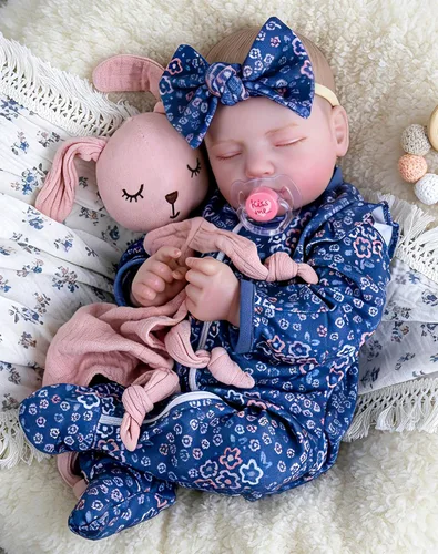 Vista 12 de Aori Muñecas de Bebé Reborn Realistas de la Vida Real Muñecas de Bebé de 20'' Bebé Recién Nacido Durmiendo Niña con Ropa de Muñeca Arcoíris