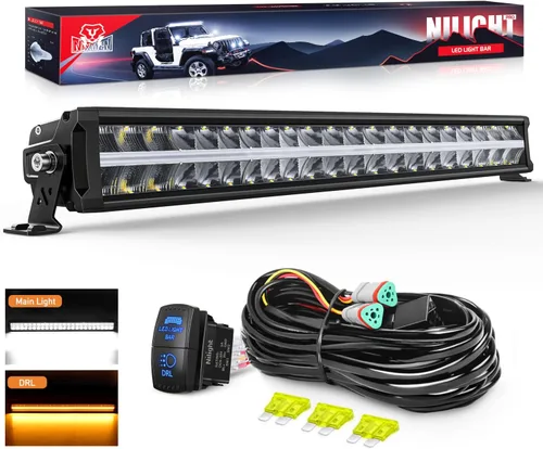 Vista 12 de Nilight Barra de Luz LED con DRL Ámbar de 16 Pulgadas 120W Luz Todoterreno Anti-Deslumbrante Combo Inundación Punto LED Luz de Conducción IP68