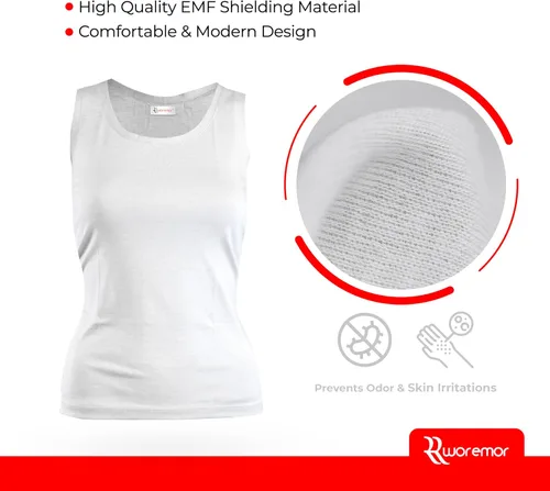 Vista 3 de Protección segura de la ropa del top 5G RF del tanque de EMF - tela revestida de plata