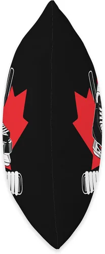 Vista 2 de Hockey Stick Ice Skates Canada Ice Hockey Gift Patines de palo Bandera canadiense Almohada de jugador de hockey sobre hielo, 16 x 16, multicolor