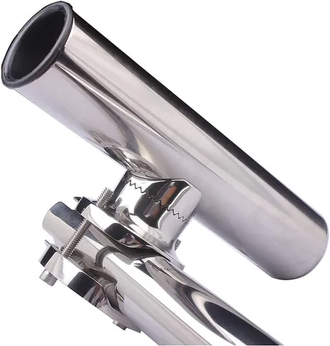 Vista 4 de Tournament Style Fishing Rod Holders, Stainless Steel Fishing Rod Holder Clamp-on 1 1/4" to 2" Rails for Boat, Side Mount Rod Holder for Marine