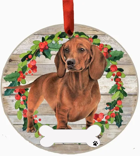 Vista 9 de E&S Imports - Adorno de bulldog – E&S Pets – Personalizable – Regalos para perros – Adorno redondo de cerámica con acabado esmaltado – Decoración